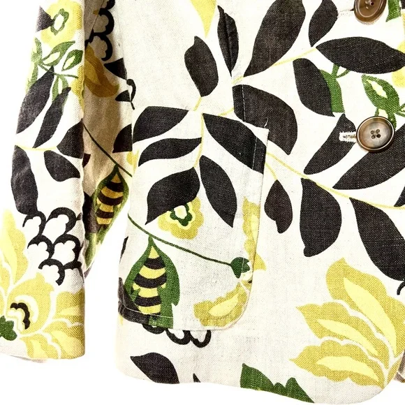 Vintage BR Linen Blazer NWOT Coat Jacket Summer Gold Stunning - Picture 5 of 7